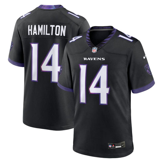 Men's Baltimore Ravens Kyle Hamilton Black Alternate Game NFL Football Jersey - view 1