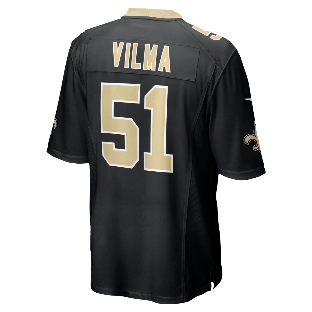 Men's New Orleans Saints Jonathan Vilma Black Game NFL Football Jersey - view 3