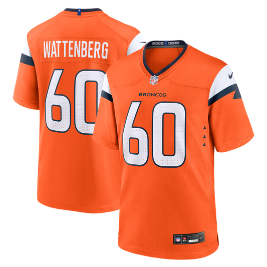 Men's Denver Broncos Luke Wattenberg Orange Team Game NFL Football Jersey - view 1
