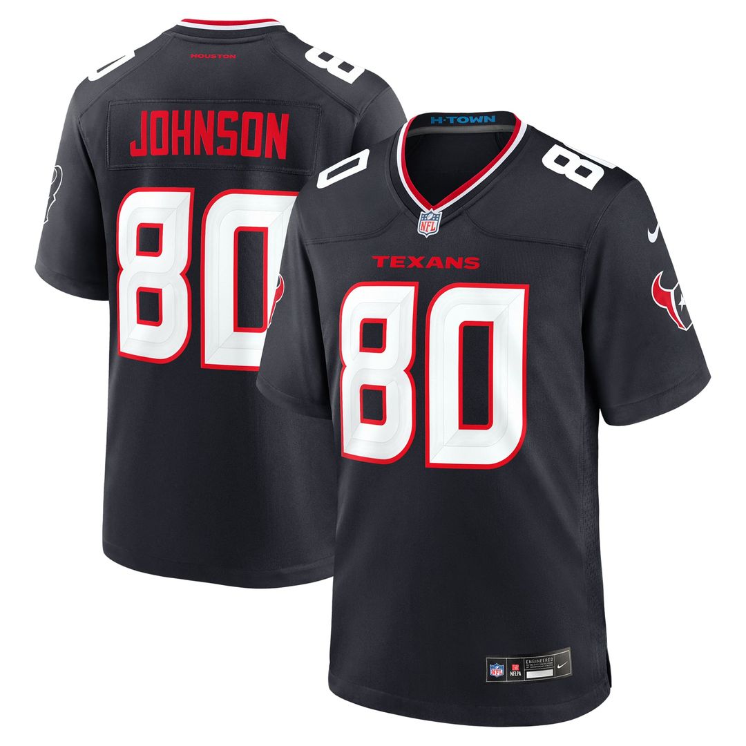 Men's Houston Texans Andre Johnson Navy Team Retired Player Game NFL Football Jersey - view 1