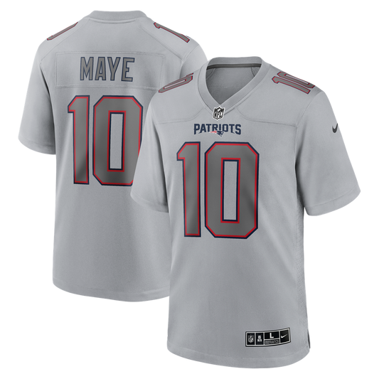 Men's New England Patriots Drake Maye Gray Atmosphere Fashion Game NFL Football Jersey - view 1