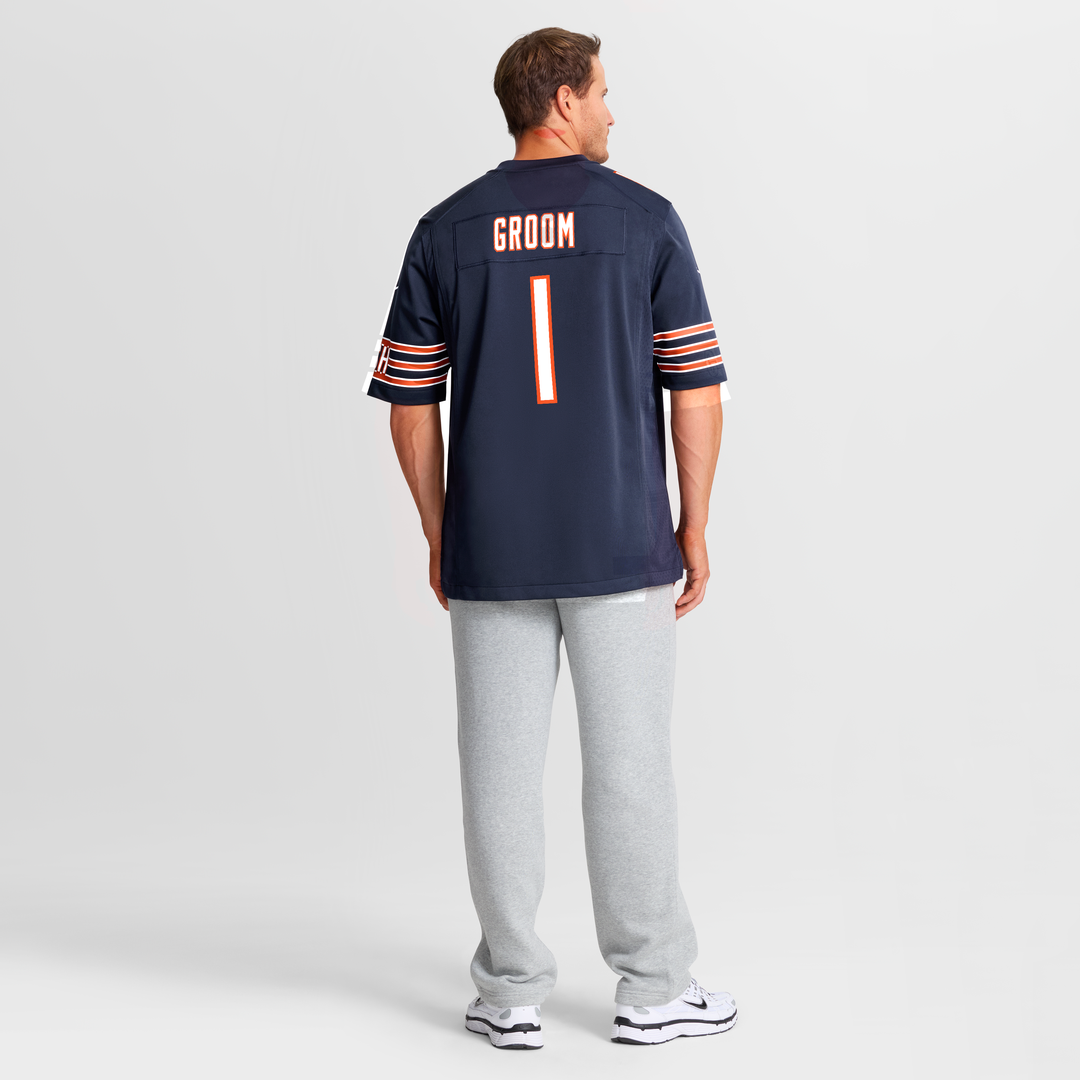 Men's Chicago Bears Number 1 Groom Navy Game NFL Football Jersey - view 8