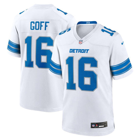 Men's Detroit Lions Jared Goff White Game NFL Football Jersey - view 1