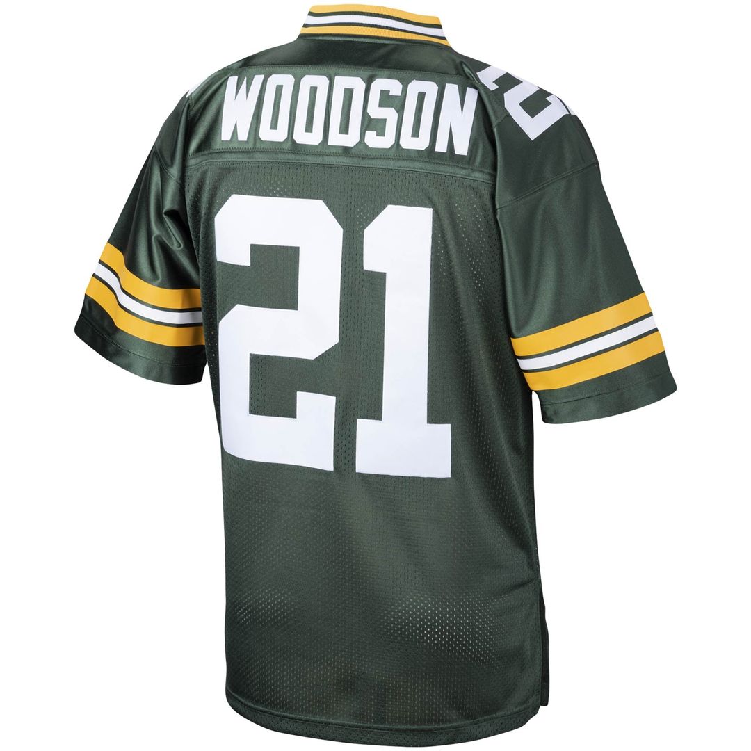 Men's Green Bay Packers 2010 Charles Woodson Green Throwback NFL Football Jersey - view 3