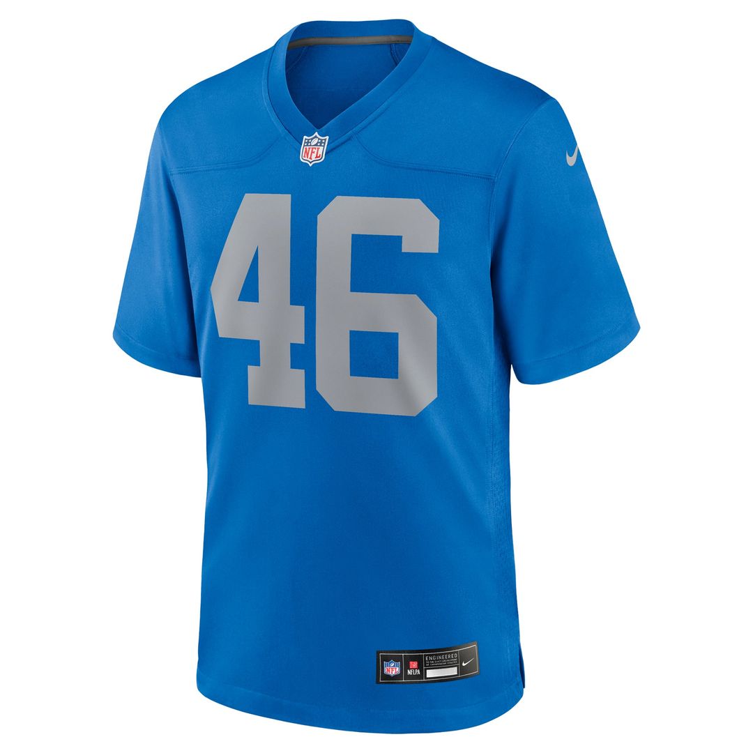 Men's Detroit Lions Jack Campbell Blue Alternate Game NFL Football Jersey - view 2