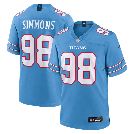 Men's Tennessee Titans Jeffery Simmons Light Blue Game NFL Football Jersey - view 1