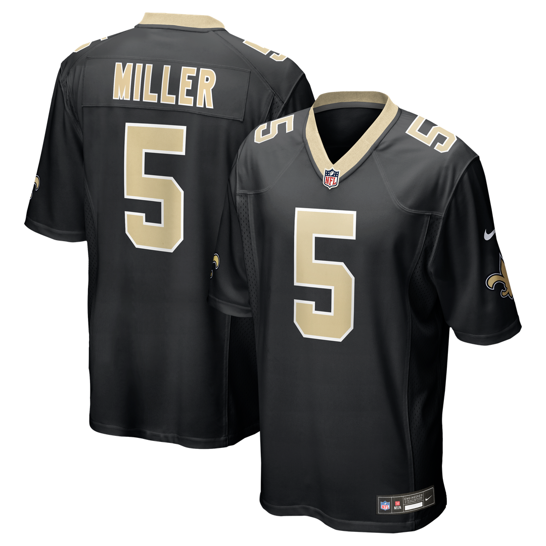Men's New Orleans Saints Kendre Miller Black Team Game NFL Football Jersey - view 1