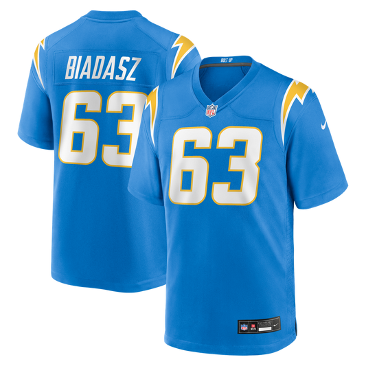 Men's Los Angeles Chargers Tyler Biadasz Powder Blue Team Game NFL Football Jersey - view 1