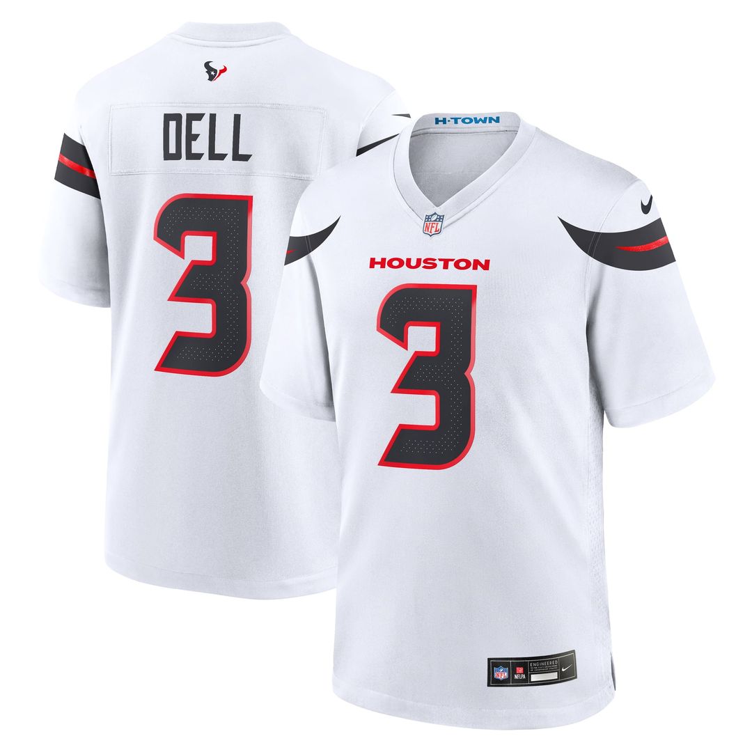 Men's Houston Texans Tank Dell White Game NFL Football Jersey - view 4