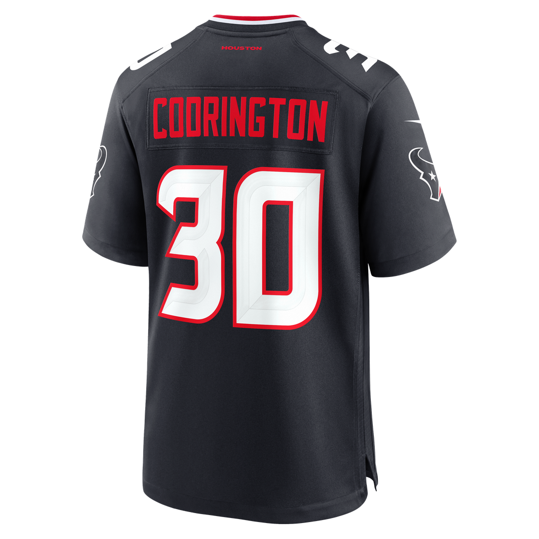 Men's Houston Texans Brandon Codrington Navy Team Game NFL Football Jersey - view 3