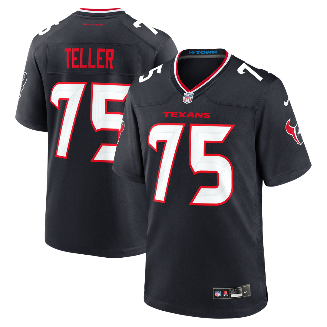 Men's Houston Texans Wyatt Teller Navy Team Game NFL Football Jersey - view 1
