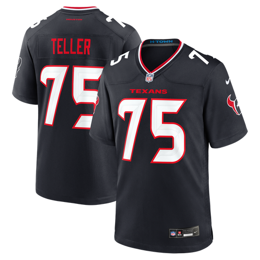 Men's Houston Texans Wyatt Teller Navy Team Game NFL Football Jersey - view 1