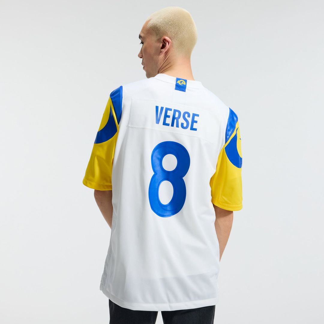 Men's Los Angeles Rams Jared Verse White White Game NFL Football Jersey - view 4