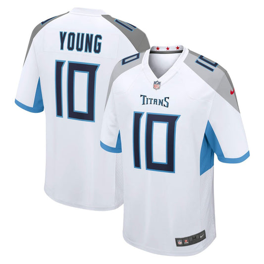 Men's Tennessee Titans Vince Young White Retired Player Game NFL Football Jersey - view 1