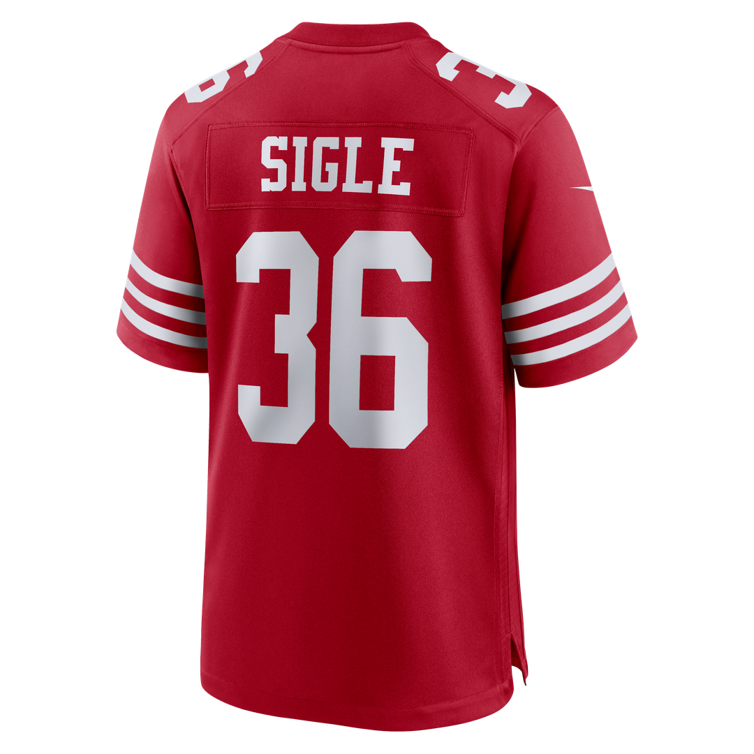 Men's San Francisco 49ers Marques Sigle Scarlet Team Game NFL Football Jersey - view 3