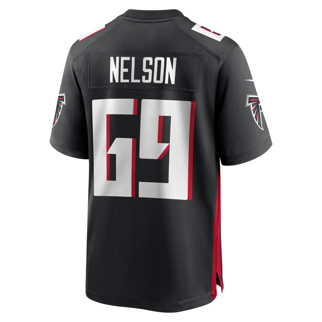 Men's Atlanta Falcons Jack Nelson Black Team Game NFL Football Jersey - view 3