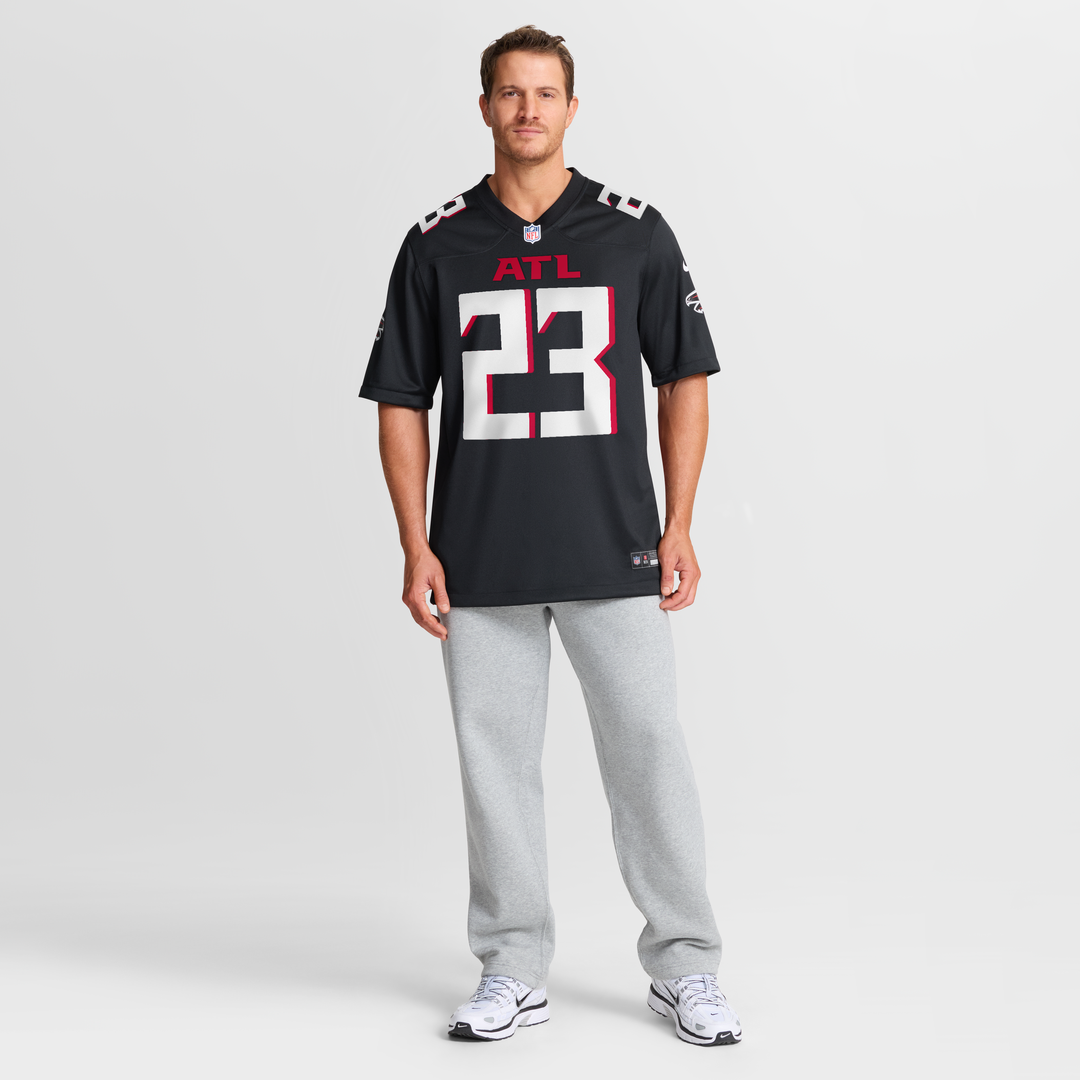 Men's Atlanta Falcons DeMarcco Hellams Black Team Game NFL Football Jersey - view 7