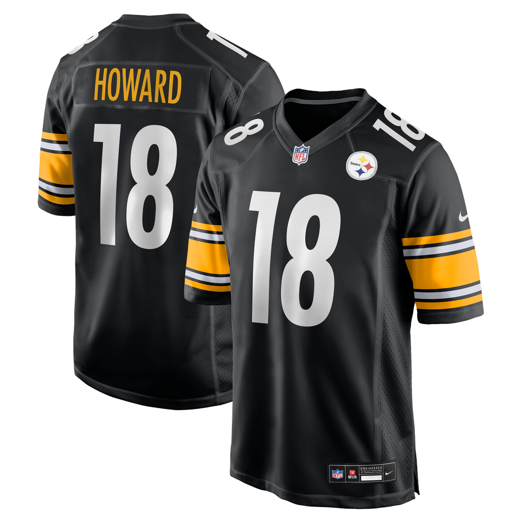 Men's Pittsburgh Steelers Will Howard Black Team Game NFL Football Jersey - view 1