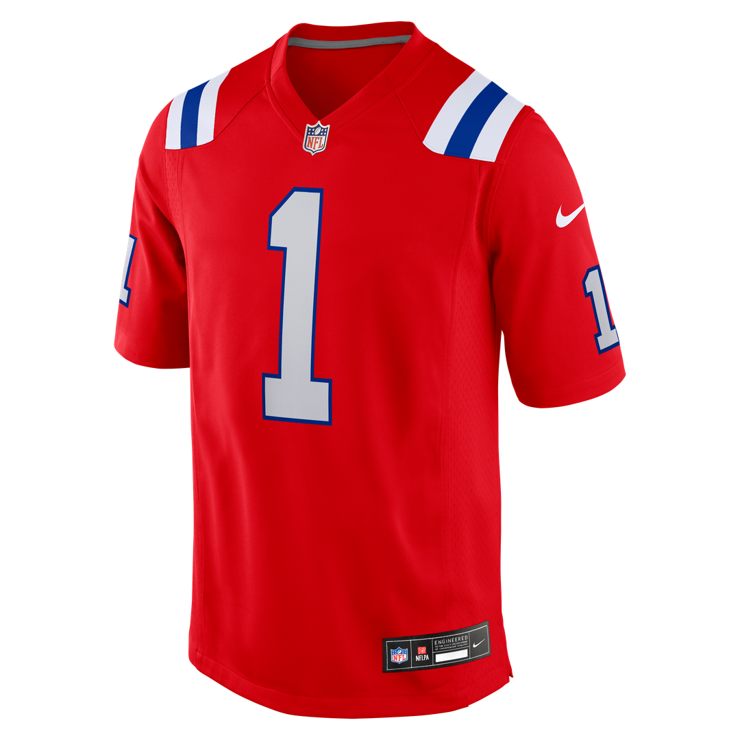 Men's New England Patriots A.J. Brown Red Game NFL Football Jersey - view 8