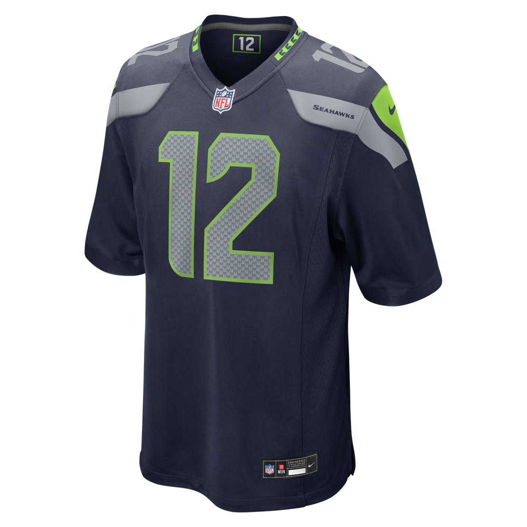 Men's Seattle Seahawks 12s College Navy Team Game NFL Football Jersey - view 2