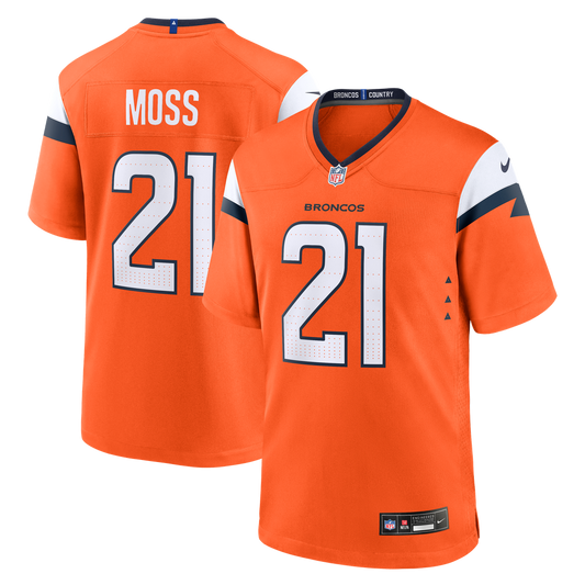 Men's Denver Broncos Riley Moss Orange Team Game NFL Football Jersey - view 1