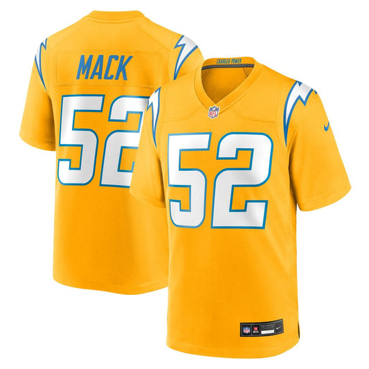 Men's Los Angeles Chargers Khalil Mack Gold Alternate Charger Power Game NFL Football Jersey - view 1