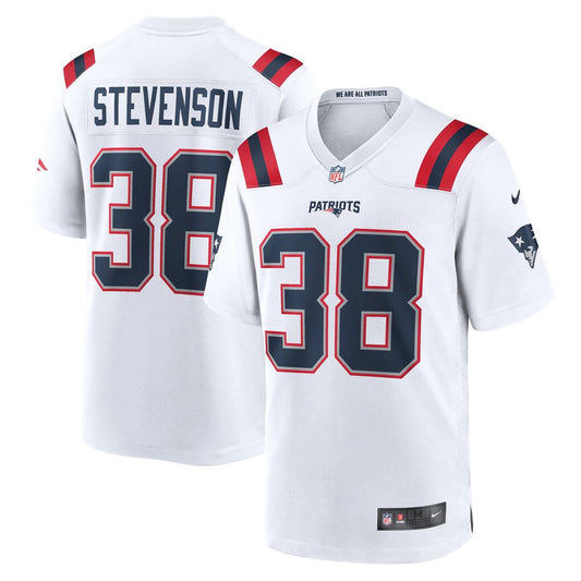Men's New England Patriots Rhamondre Stevenson White Game NFL Football Jersey - view 1