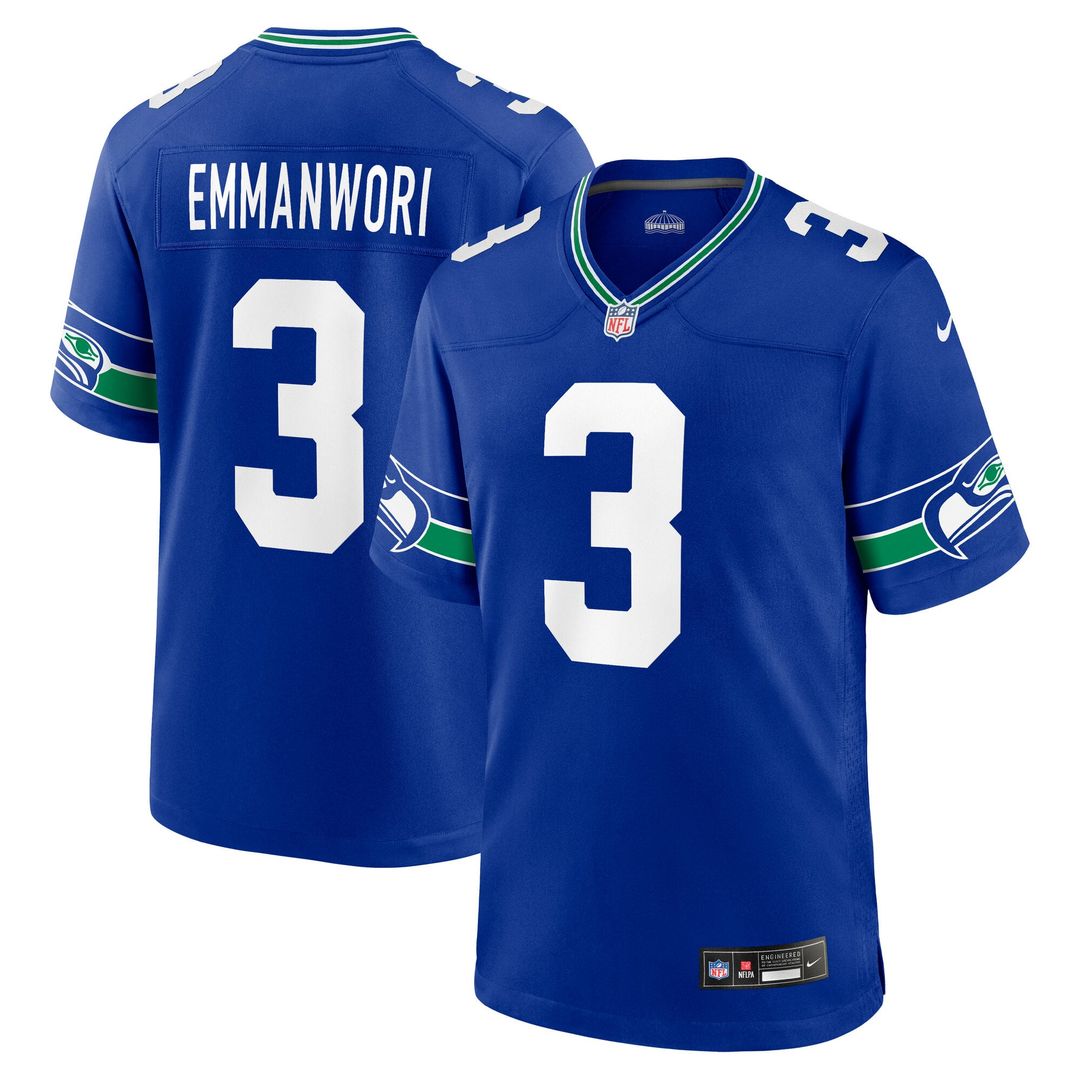 Men's Seattle Seahawks Nick Emmanwori College Navy Team Game NFL Football Jersey - view 16