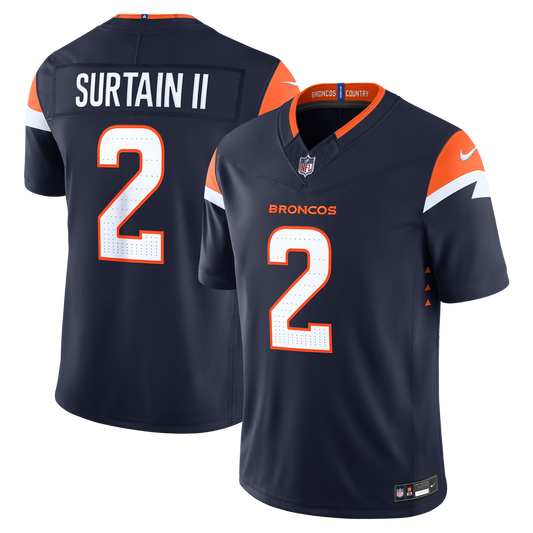 Men's Denver Broncos Pat Surtain II Navy Alternate Stitched Limited NFL Football Jersey - view 1