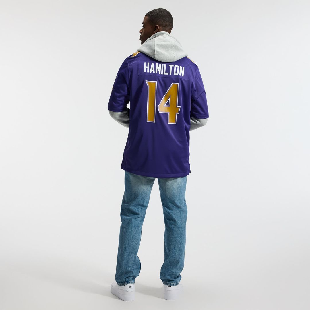 Men's Baltimore Ravens Kyle Hamilton Purple Alternate Game NFL Football Jersey - view 6