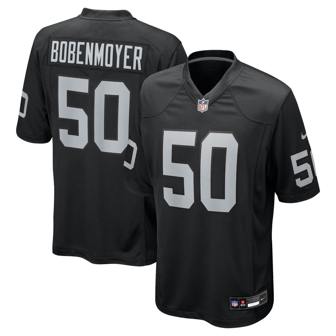 Men's Las Vegas Raiders Jacob Bobenmoyer Black Game NFL Football Jersey - view 1
