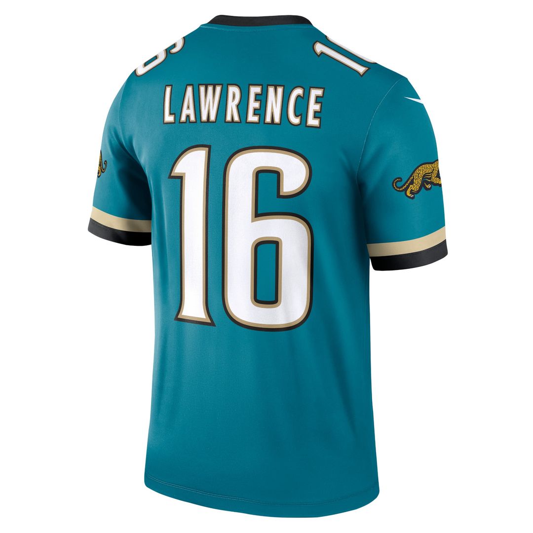 Men's Jacksonville Jaguars Trevor Lawrence Teal Legend Player NFL Football Performance Top - view 3