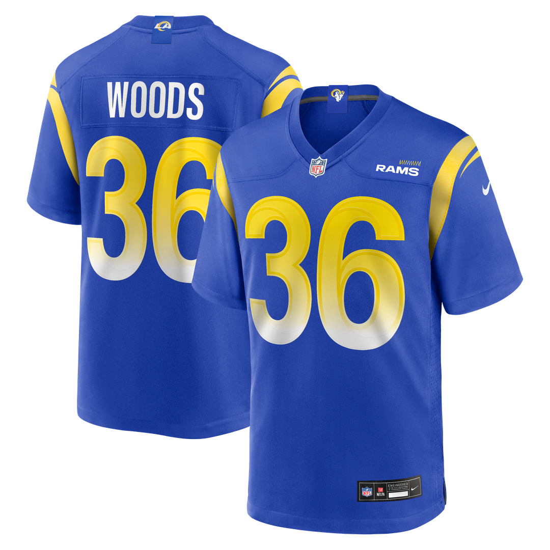 Men's Los Angeles Rams Charles Woods Royal Game NFL Football Jersey - view 1
