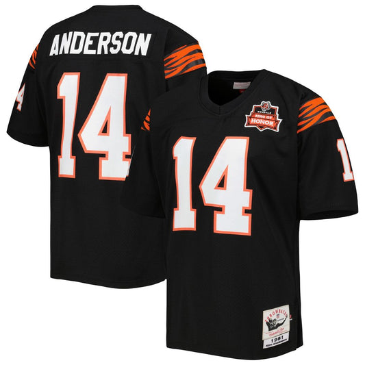 Men's Cincinnati Bengals 1981 Ken Anderson Black Throwback NFL Football Jersey - view 1