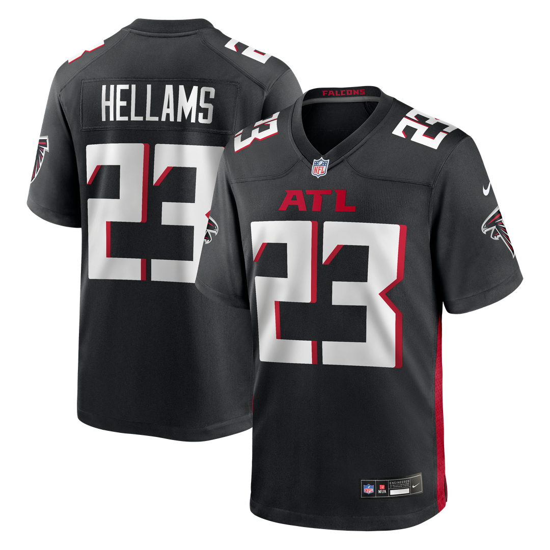 Men's Atlanta Falcons DeMarcco Hellams Black Team Game NFL Football Jersey - view 1